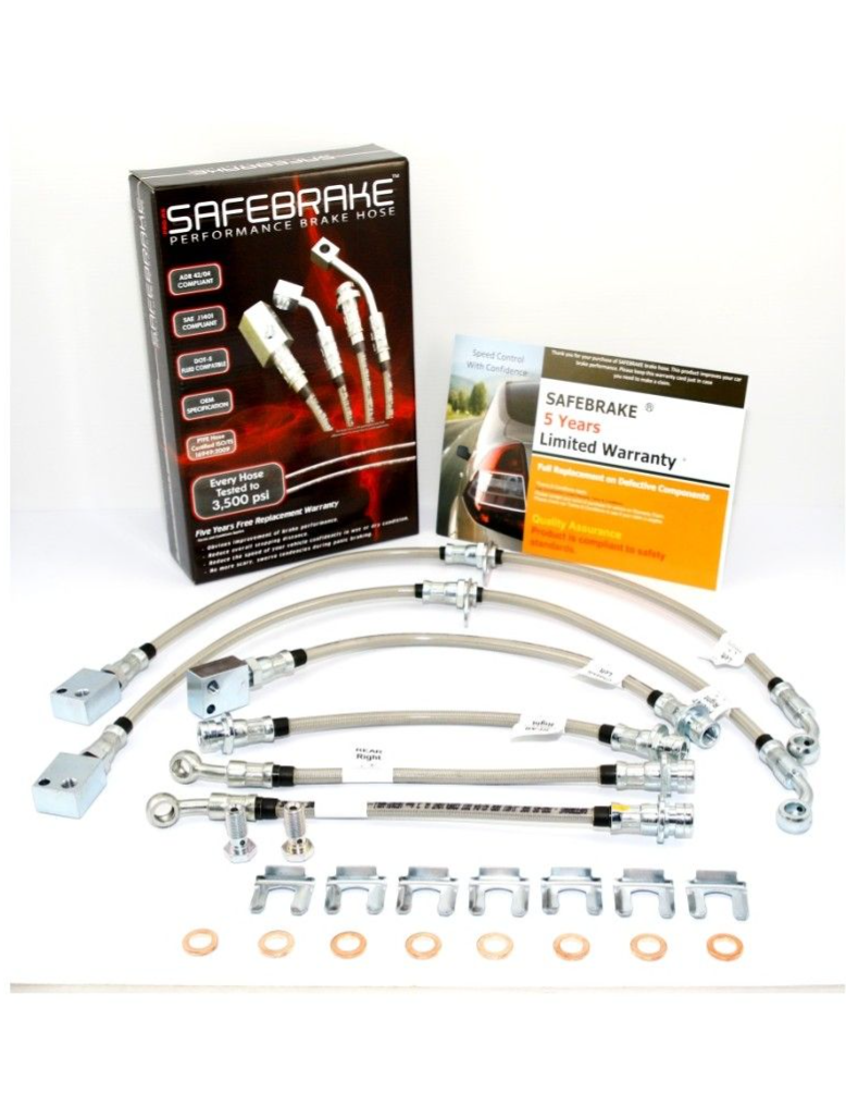 PRO RS STEEL BRAIDED BRAKE HOSE for Honda Civic FN2R Type-R 2007-2011  - 6pcs (5 Years Warranty)