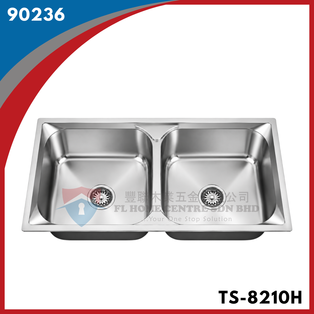 TS-8210H TWINS Sinki Dwi Mangkuk (Ketebalan 1.0mm)