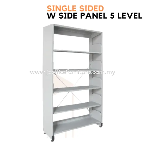 Library Rack Single Sided with Side Panel (5 Level)