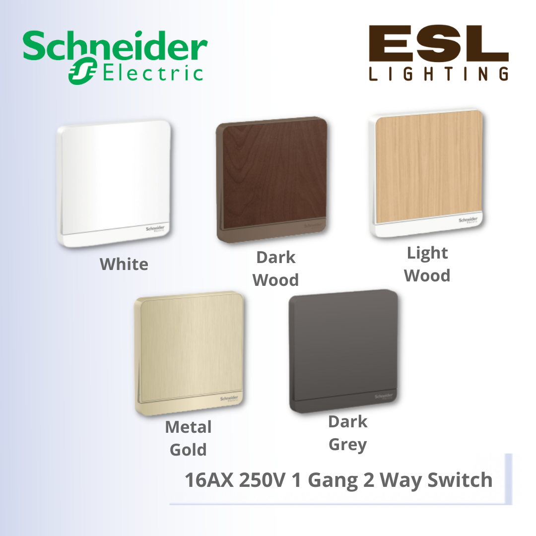 SCHNEIDER AvatarOn 16AX 250V 1 Gang 2 Way Switch - E8331L2_WE_G11 E8331L2_WD_G11 E8331L2_LW_G11 E8331L2_GH_G11 E8331L2_DG_G11