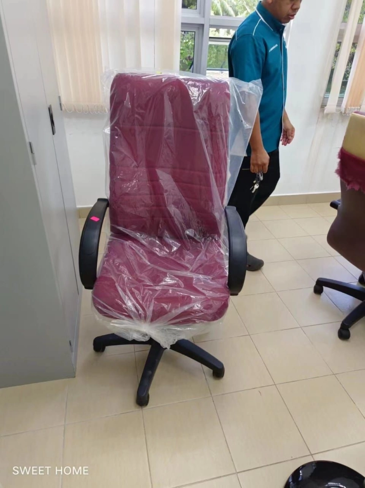 Waiting Link Chair | Banquet Chair | Student Chair | Fabric Medium Back Office Chair | High Back Office Chair | Office Chair Refabric | For Kolej Komuniti Tasek Gelugor Bertam Kepala Batas Penang Kedah