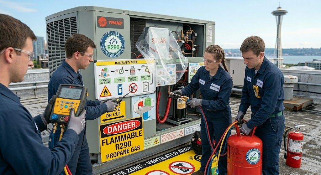 R290 flammable refrigerant retrofit