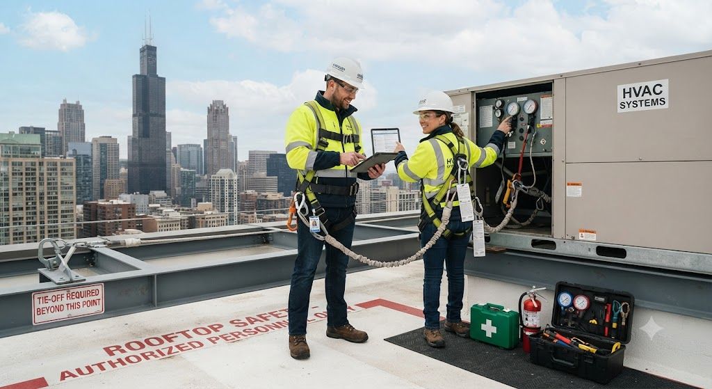 HVAC technician compliance standards for height work
