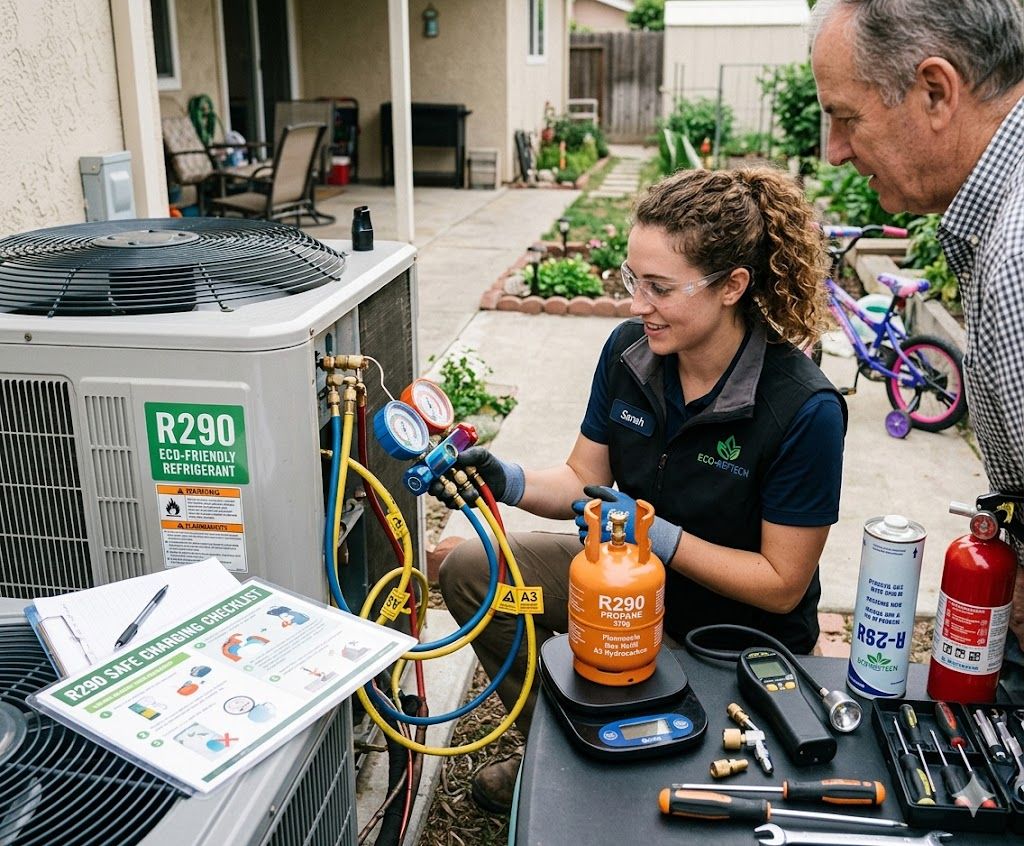 R290 eco-friendly refrigerant charging