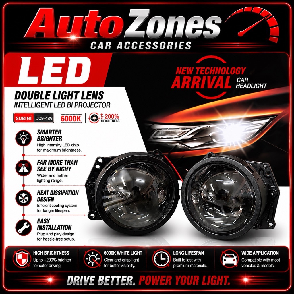 300W 3 Inch Bi-LED Retrofit Projector Lens Super Bright High Low Beam LED Headlight Projector Retrofit Kit Sharp Cut-Off Car Headlight Upgrade