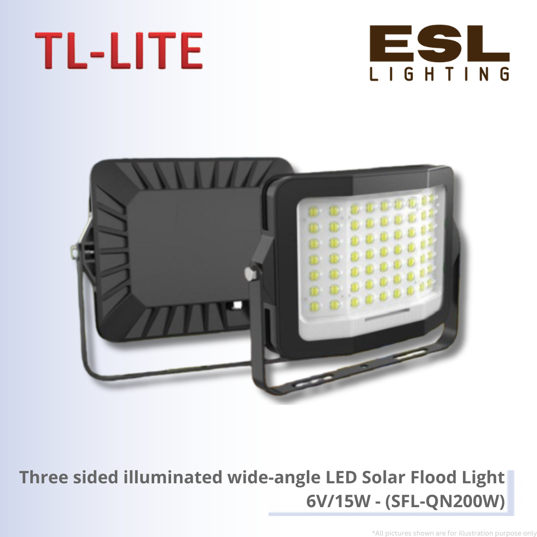 TL-LITE Three sided illuminated wide-angle LED Solar Flood Light - SFL-QN200W IP67