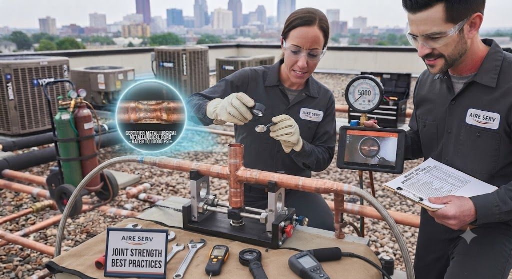 copper pipe HVAC brazing joint load strength