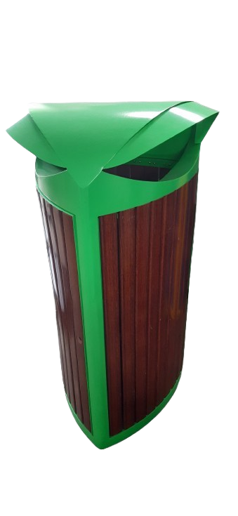 Green EcoWood Urban Outdoor Litter Bin - MOB-2502PC-TRI-HAT