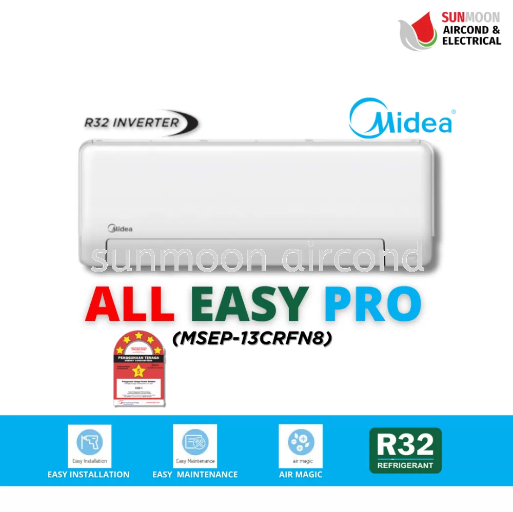 EASY MAINTENANCE MIDEA AIRCOND INVERTER 5 STAR 1.5HP - PETALING JAYA AIR CONDITIONER SPECIALIST