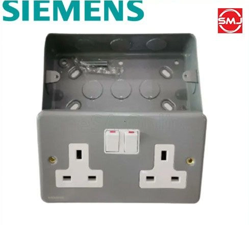 Siemens 13A 2 Gang Metalclad Switch Socket Outlet