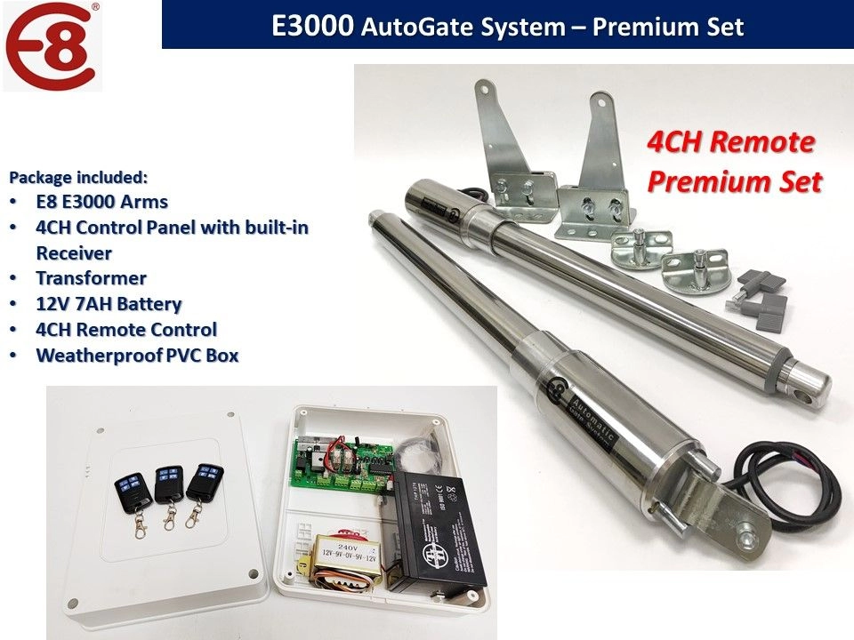 AutoGate E8 E3000 Stainless Steel Super Heavy Duty Arm