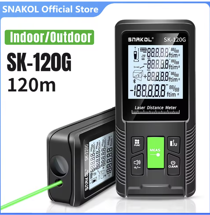 Snakol 40/50/70/100/120M Red Green Laser Rangefinder, Laser Rangefinder, Laser Rangefinder, Laser Rangefinder for Construction Electronic Ruler