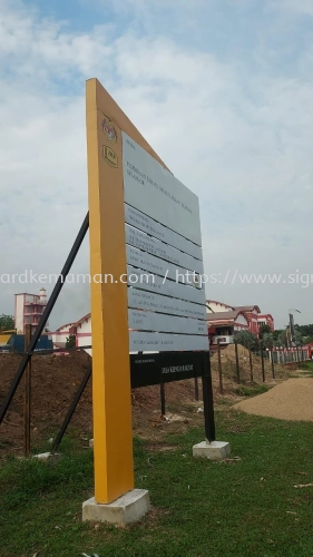 BUILDING SITE JKR CONSTRUCTION PROJECT SIGNBOARD SIGNAGE AT AJIL, KUALA JENERIS HULU TERENGGANU MALAYSIA