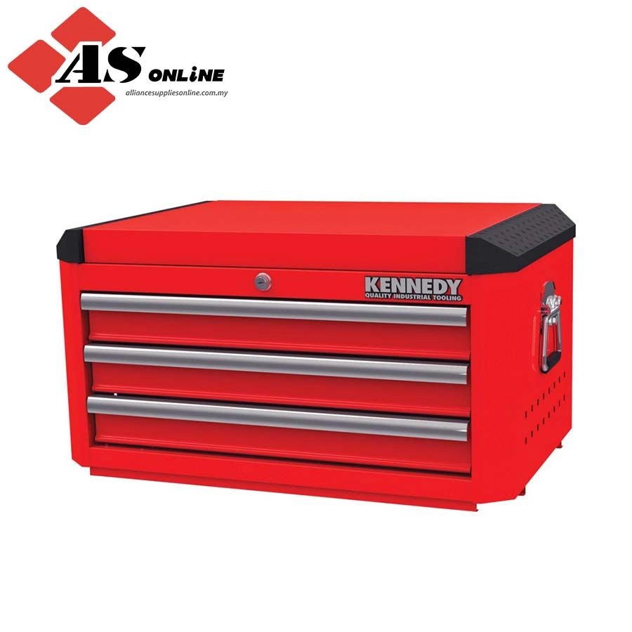 KENNEDY Tool Chest, Industrial Range, Red, Steel, 3-Drawers, 375 x 706 x 461mm, 245kg Capacity / Model: KEN5942040K