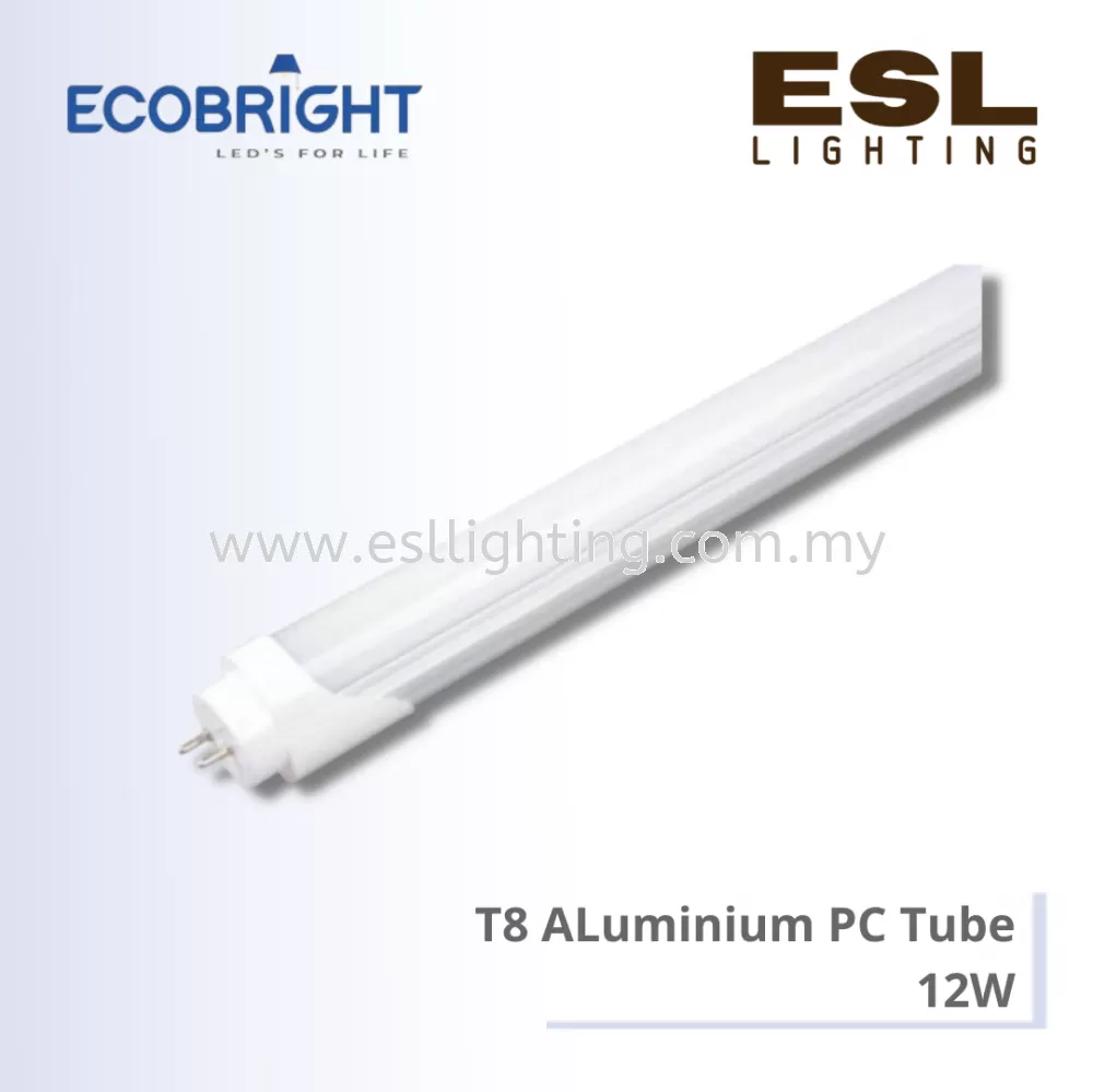 ECOBRIGHT T8 Aluminium PC Tube 12W - 12WT8ALM+PC-DL 2ft