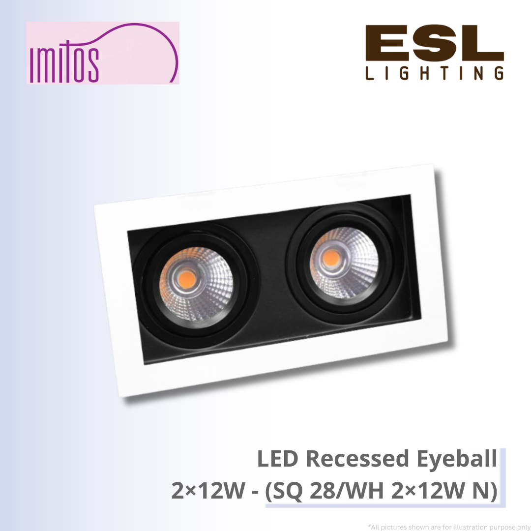 IMITOS LED Recessed Eyeball 2×12W - SQ 28/WH 2×12W N