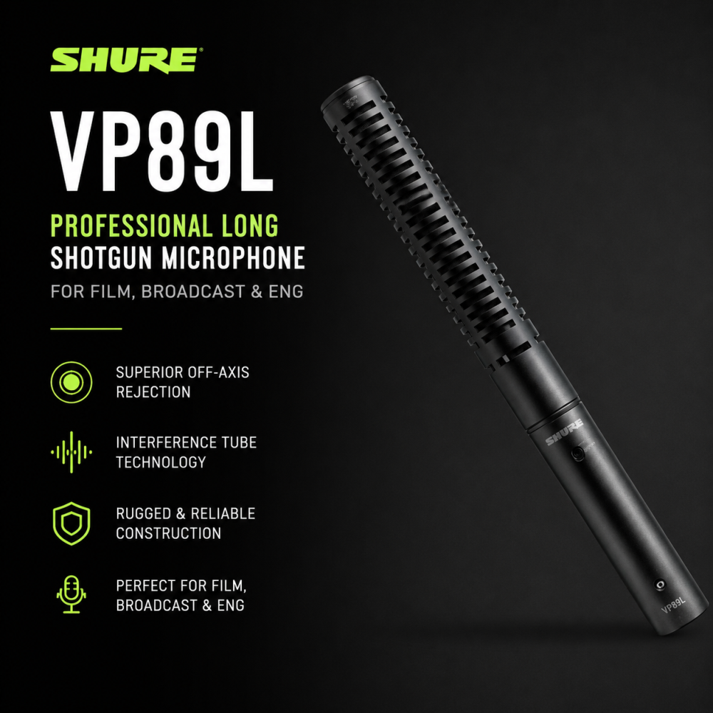 Shure VP89L Professional Long Shotgun Microphone for Film, Broadcast & ENG