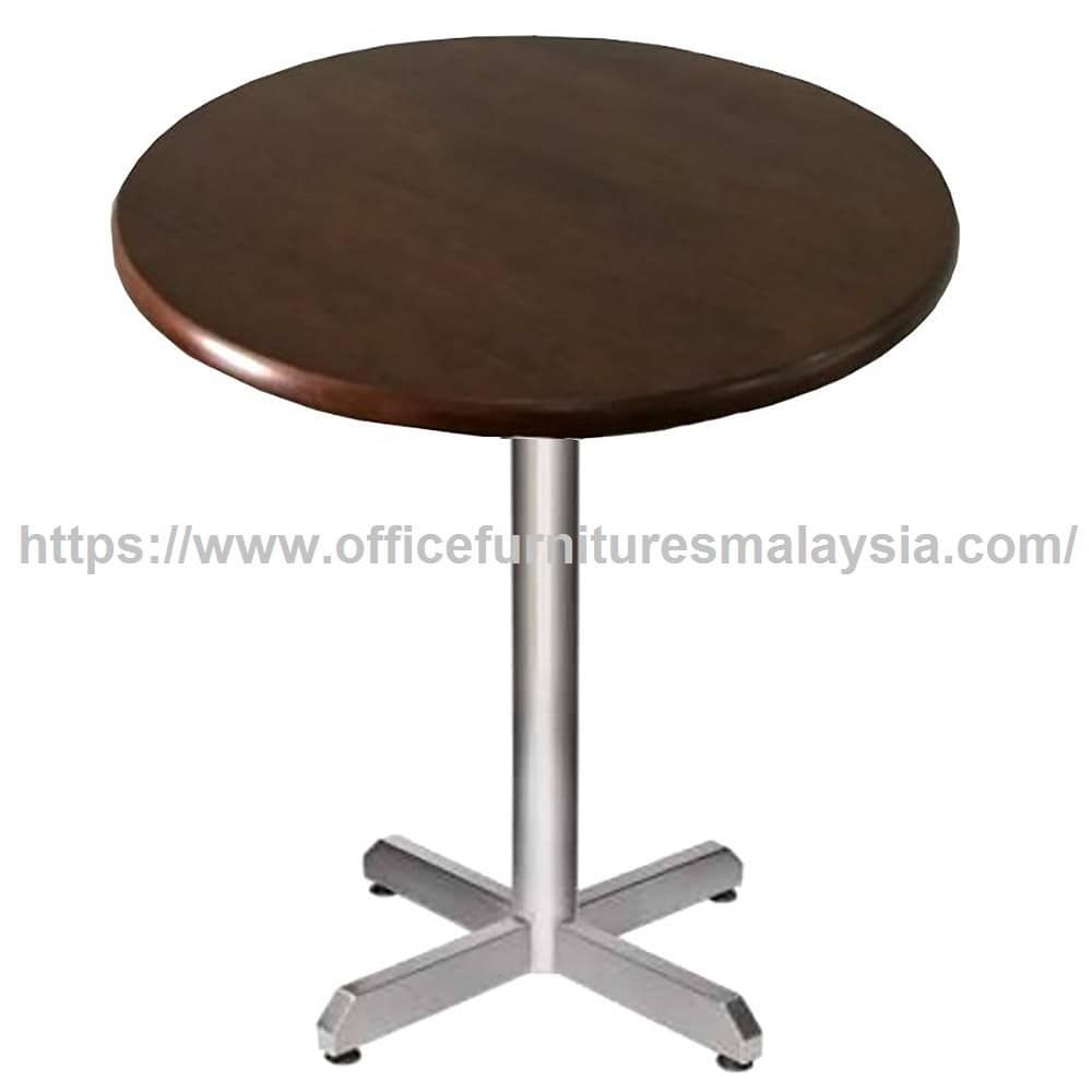 2 ft Attractive Design High Rubber Wood Round Table Stainless Steel Leg OFSM69R6060HR
