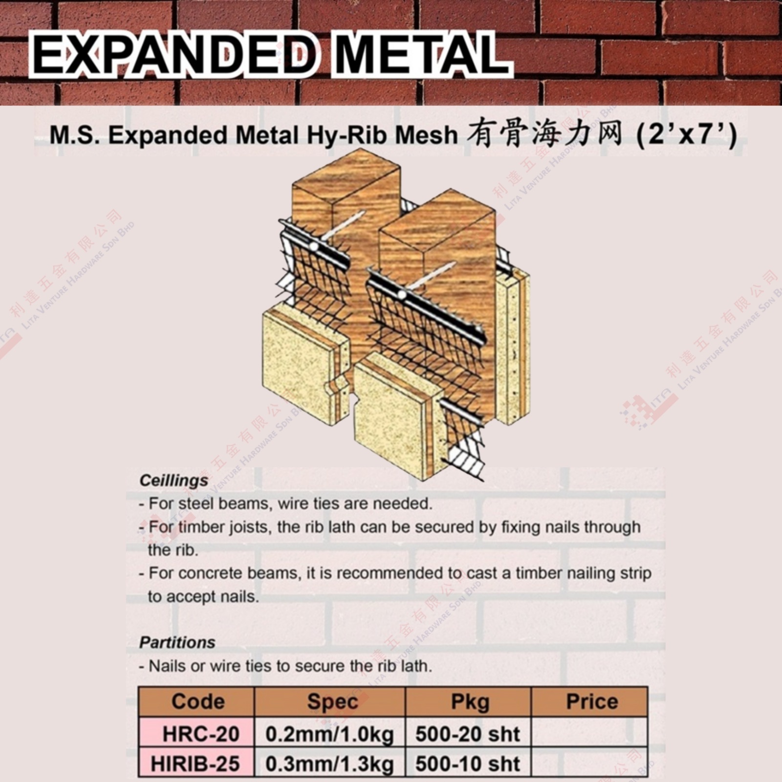 EXPANDED METAL - HRC20 HIRIB25