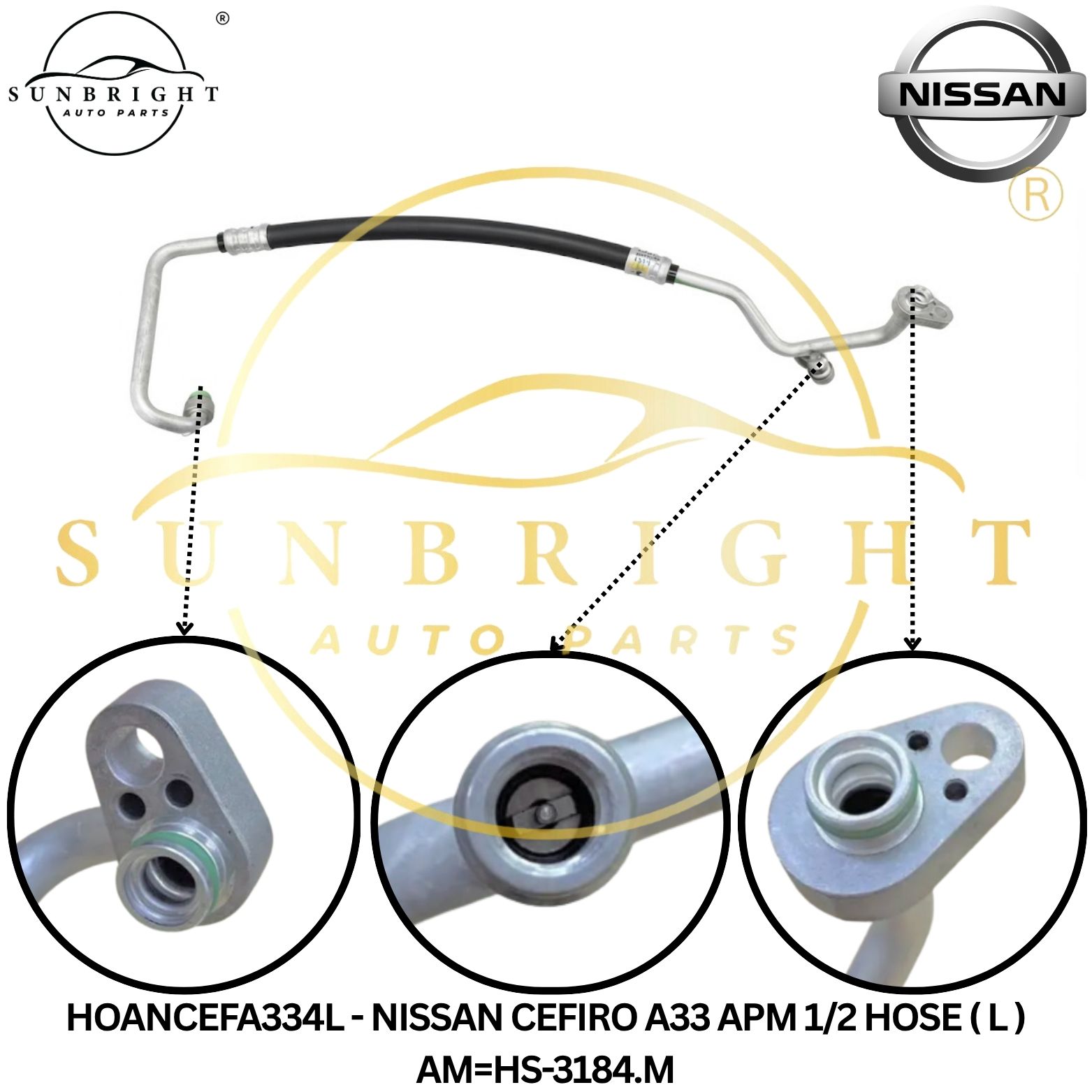 HOANCEFA334L - NISSAN CEFIRO A33 APM 1/2 HOSE ( L ) AM=HS-3184.M