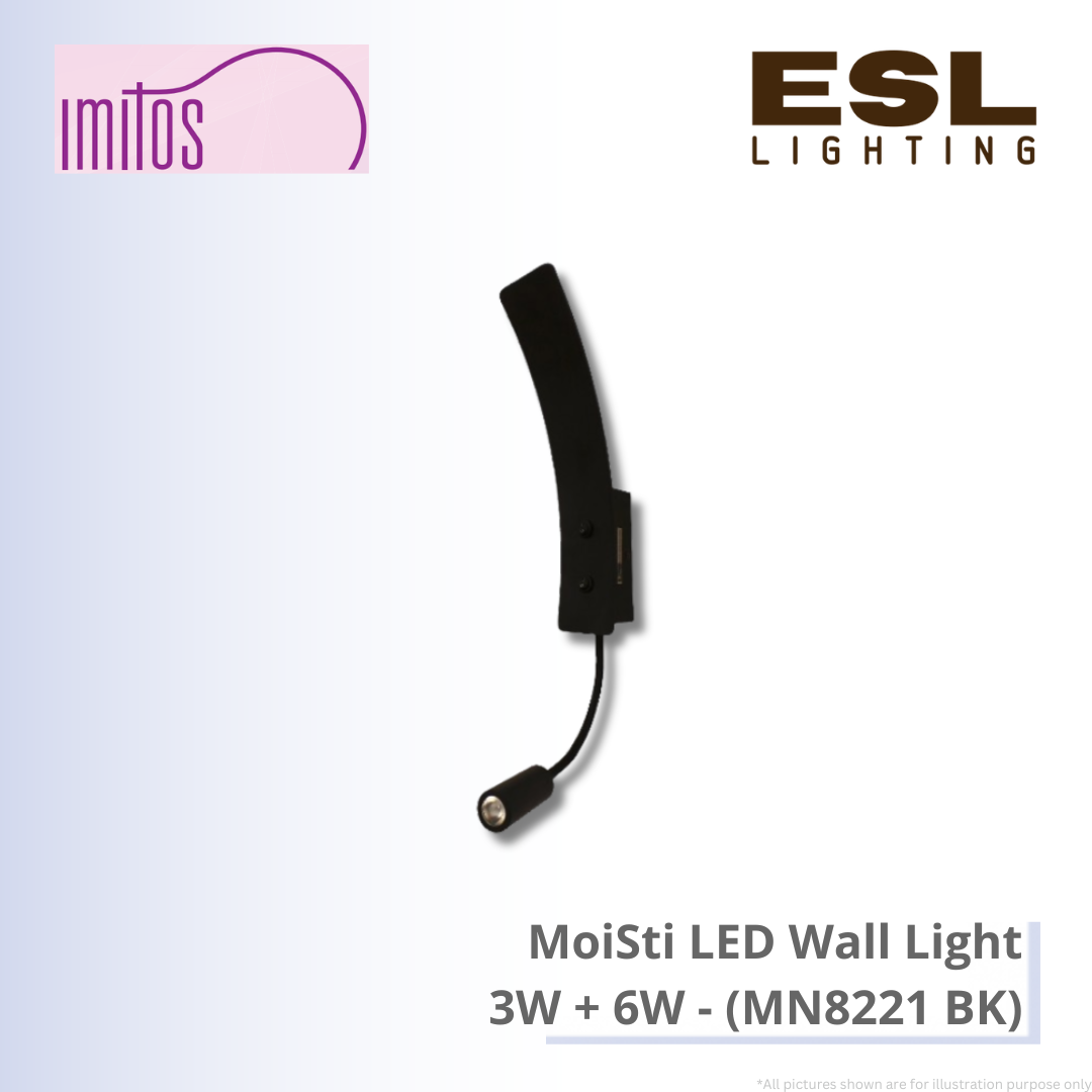 IMITOS MoiSti LED Wall Light 3W + 6W - MN8221 BK