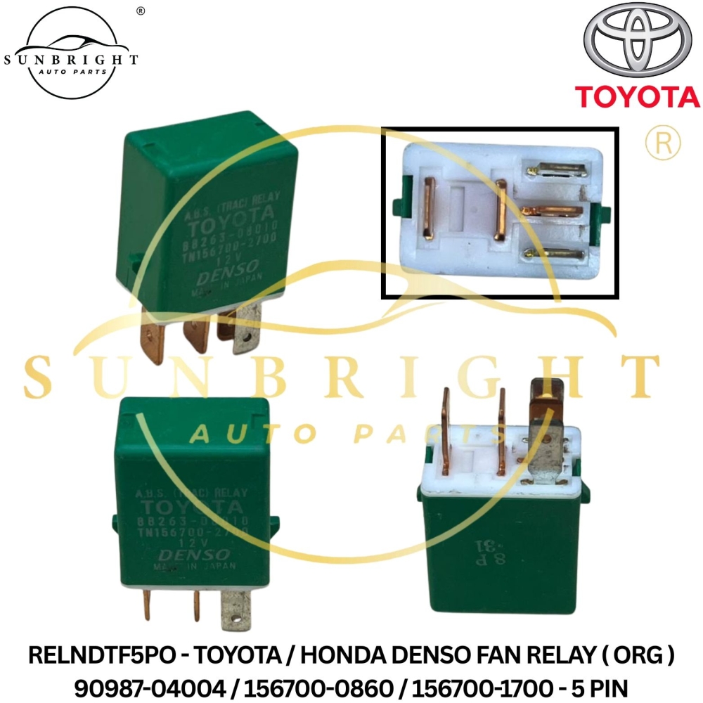 RELNDTF5PO - TOYOTA / HONDA DENSO FAN RELAY ( ORG ) 90987-04004 / 156700-0860 / 156700-1700 - 5 PIN