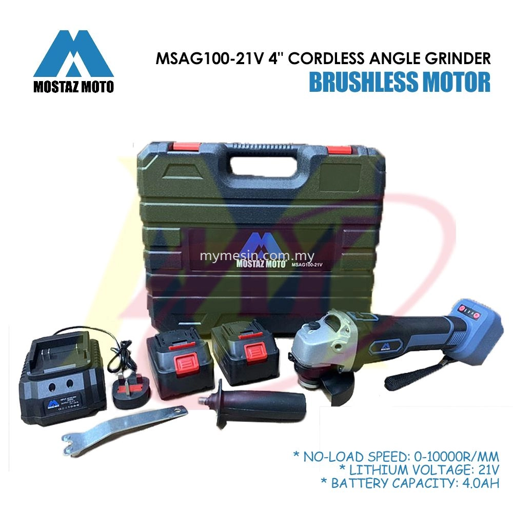 Mostaz Moto MSAG100-21V 4" Cordless Angle Grinder [Code: 10230]