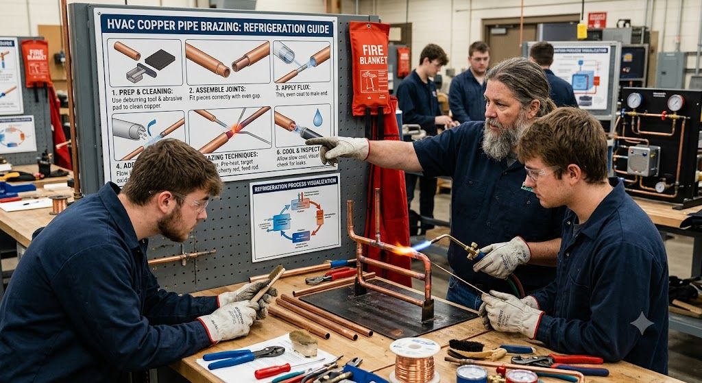 HVAC copper pipe brazing guide refrigeration