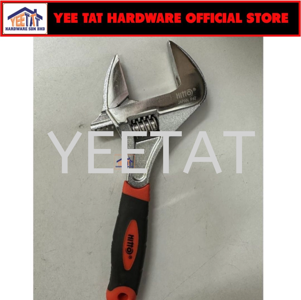 [ HITTO ] HAW-10WJ Wide Opening Adjustable Wrench / Spanner / Spana Hardened Durable Hand Tool 255MM