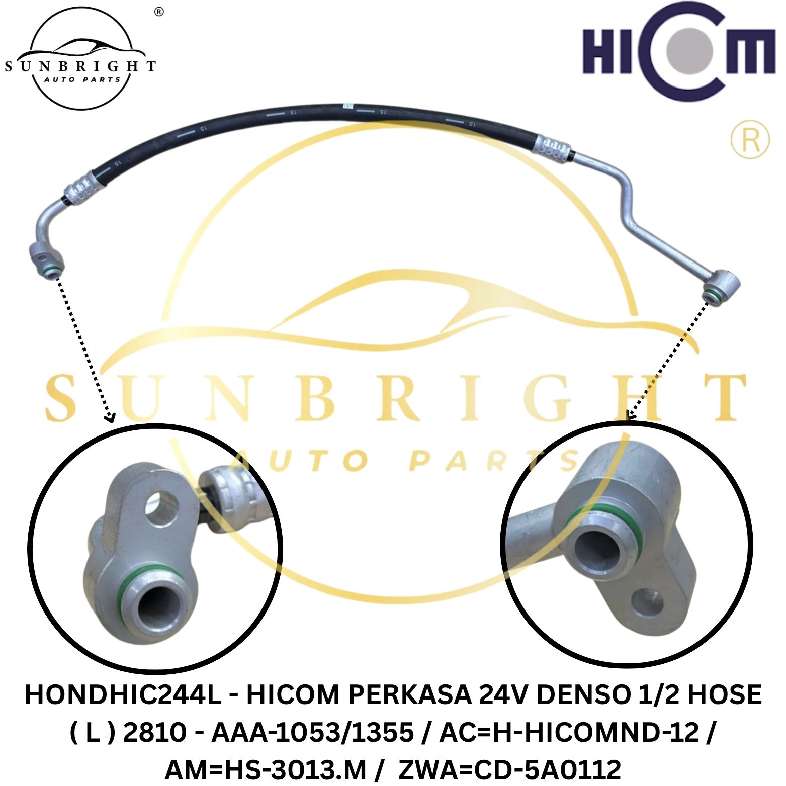 HONDHIC244L - HICOM PERKASA 24V DENSO 1/2 HOSE ( L ) 2810 - AAA-1053/1335 , AC=H-HICOMND-12