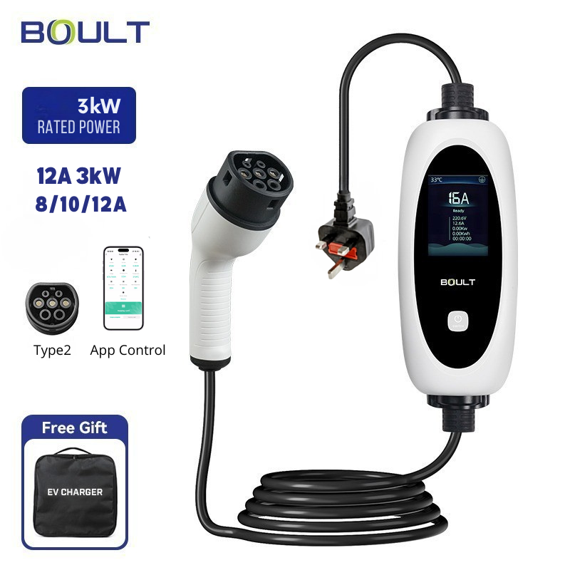 Boult Portable Charger BP01 + App Control (3kW UK 3Pin Plug / 7kW CEE Plug)