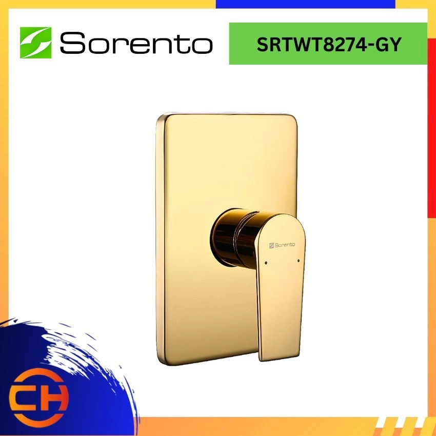 SORENTO BATHROOM SHOWER MIXER SRTWT8274-GY Concealed Shower Mixer Tap Golden Yellow ( L120MM x W119MM x H180MM )