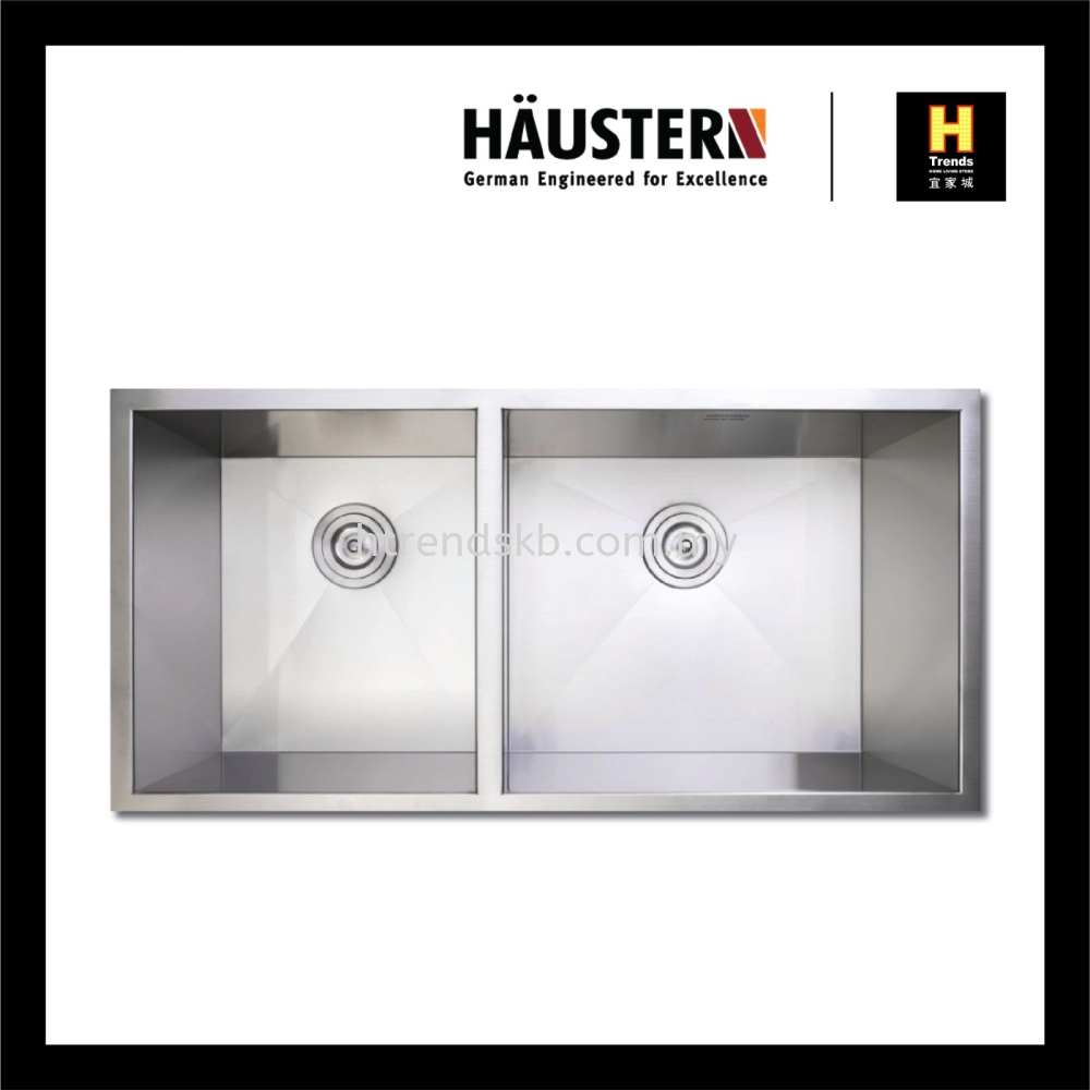HAUSTERN HANDCRAFTED DOUBLE BOWL STAINLESS STEEL SINK HT-QUATEK-921-H