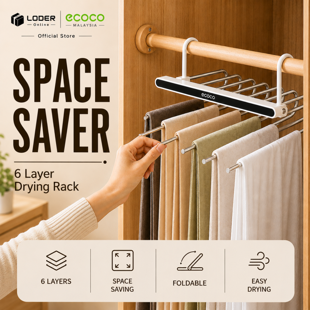 LODER ECOCO Space Saving Scarf Hanger Multi Layer Clothes Hanger Closet Organizer Wardrobe Storage Rack