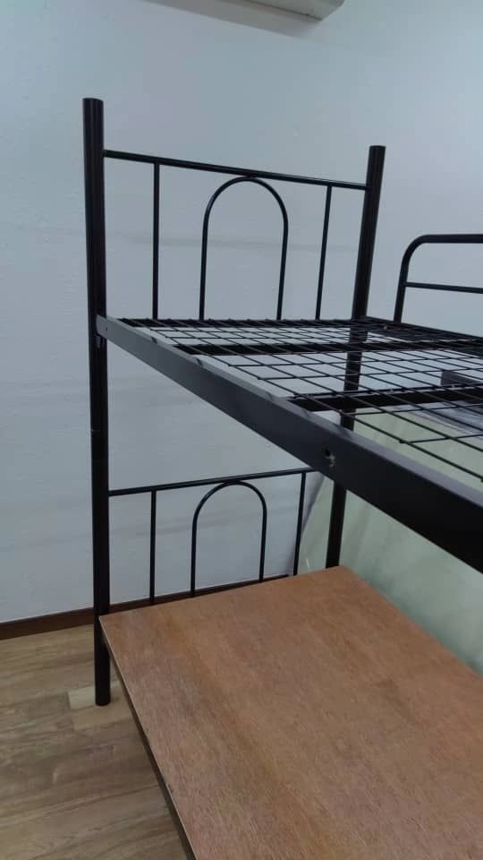 Metal Double Decker Bed Frame Katil Dua Tingkat Asrama | Plywood | Single Mattress Tilam Murah Asrama | Hostel Furniture Supplier | Penang | Kl | Perak | Kedah | Melaka