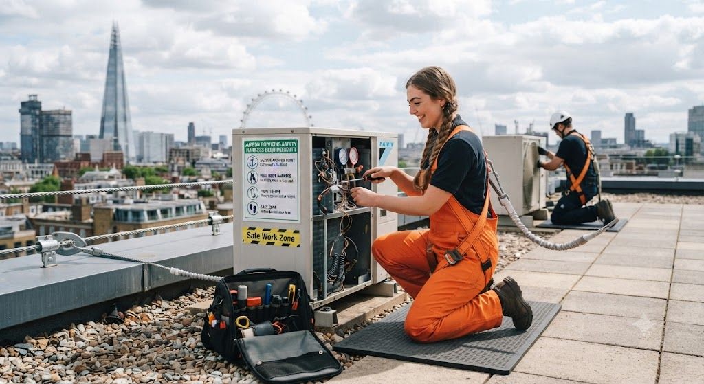 aircon servicing safety harness requirements