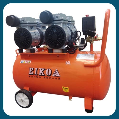 EIKO EKA60L*1125x2-OL 3.0HP 60L Double Motor Oiless Silent Air Compressor