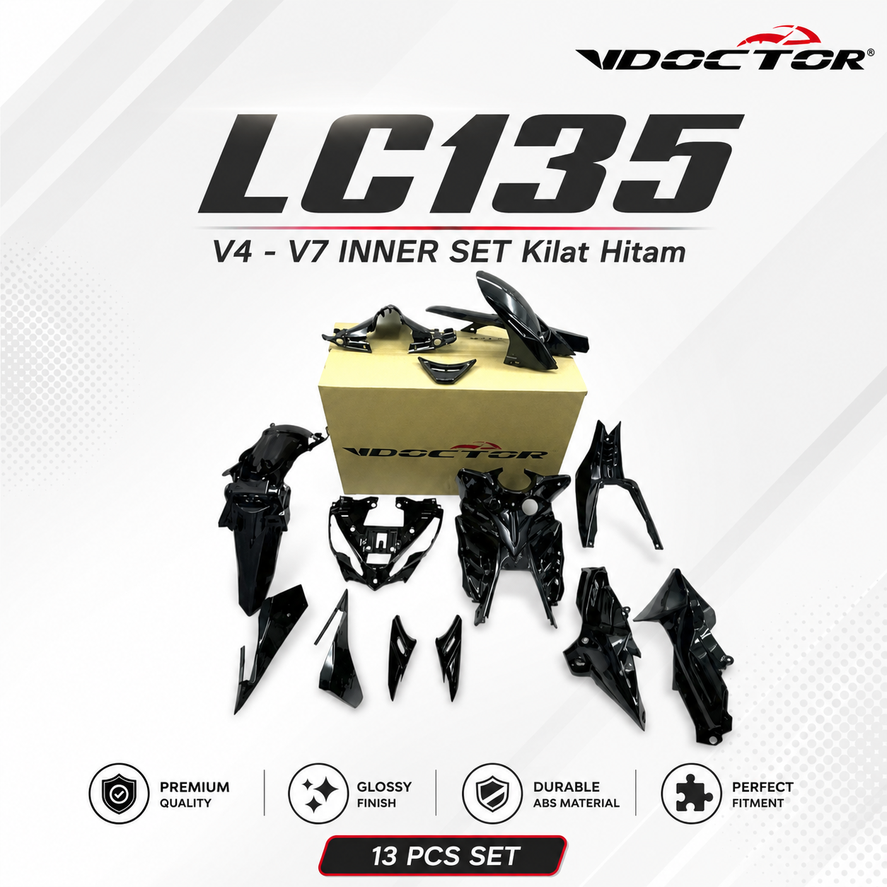 LC135 V4 - V7 Doctor INNER SET Kilat Hitam