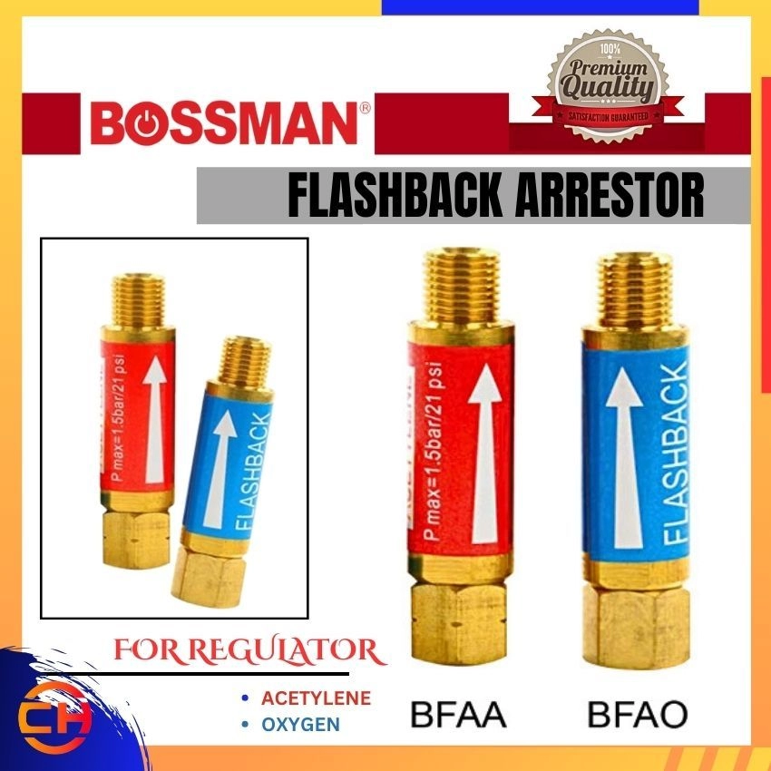 BOSSMAN WELDING ACCESSORIES FLASHBACK ARRESTOR BFAA / BFAO FOR REGULATOR 