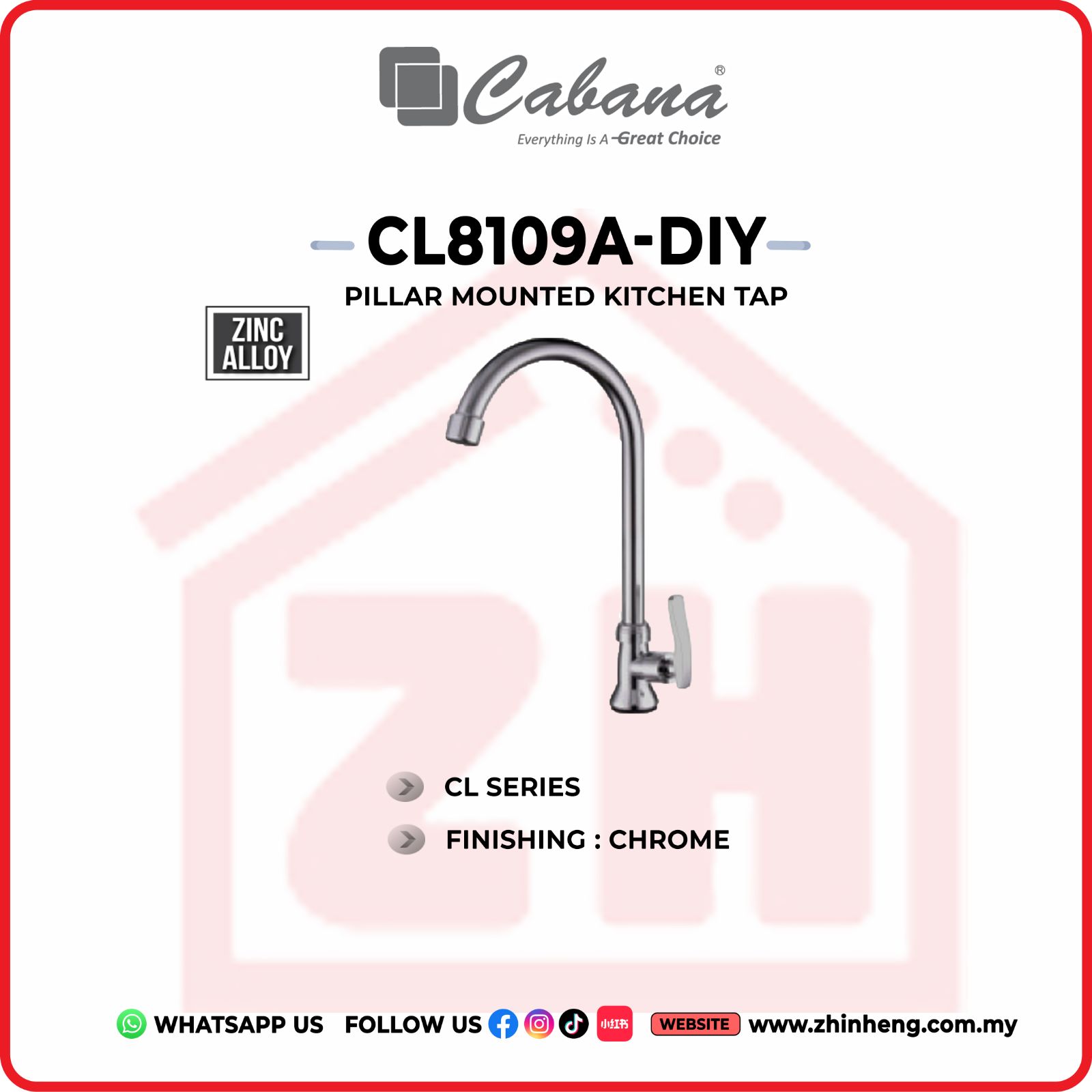 CABANA Pillar Mounted Kitchen Tap CL8109A-DIY