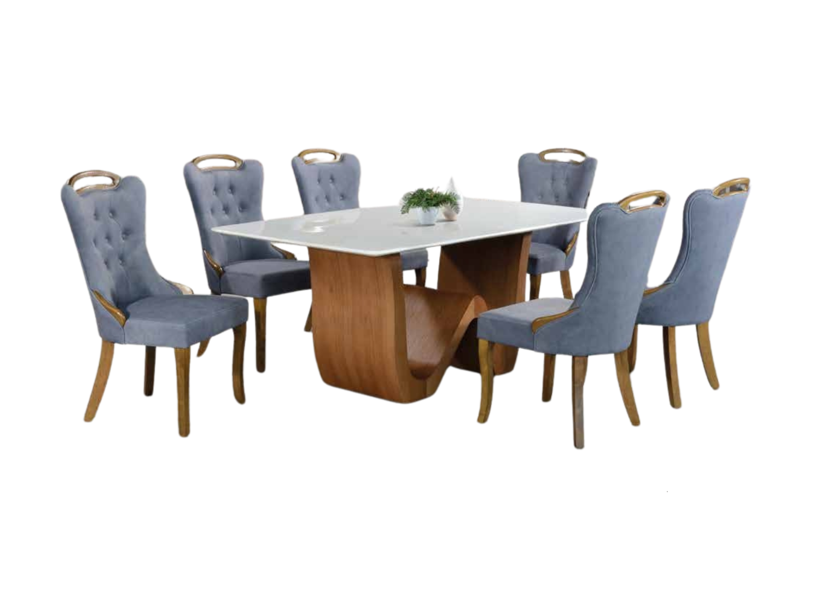 DINING SET (PLZ MT-919-G + 8827(LEG))