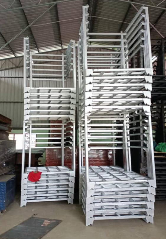 Heavy Duty Stackable Steel Pallet Tainer Malaysia | Durable Pallet Cage Rack