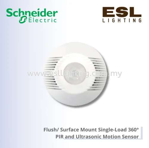 SCHNEIDER Flush/ Surface Mount Single-Load 360掳 PIR and Ultrasonic Motion Sensor - CCT551011