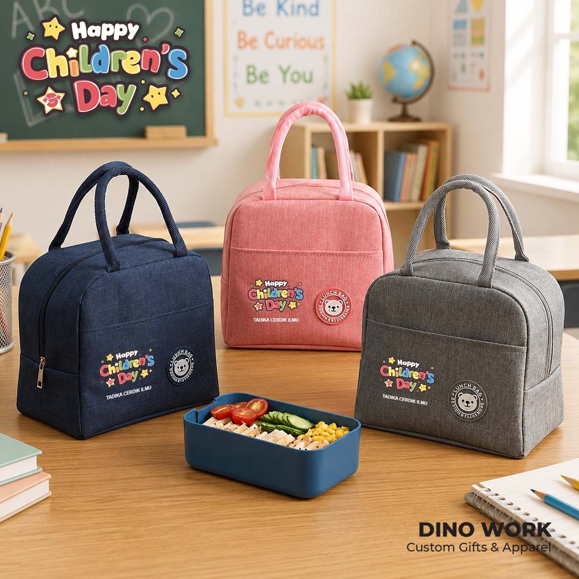 Custom Children’s Day Insulated Lunch Bag