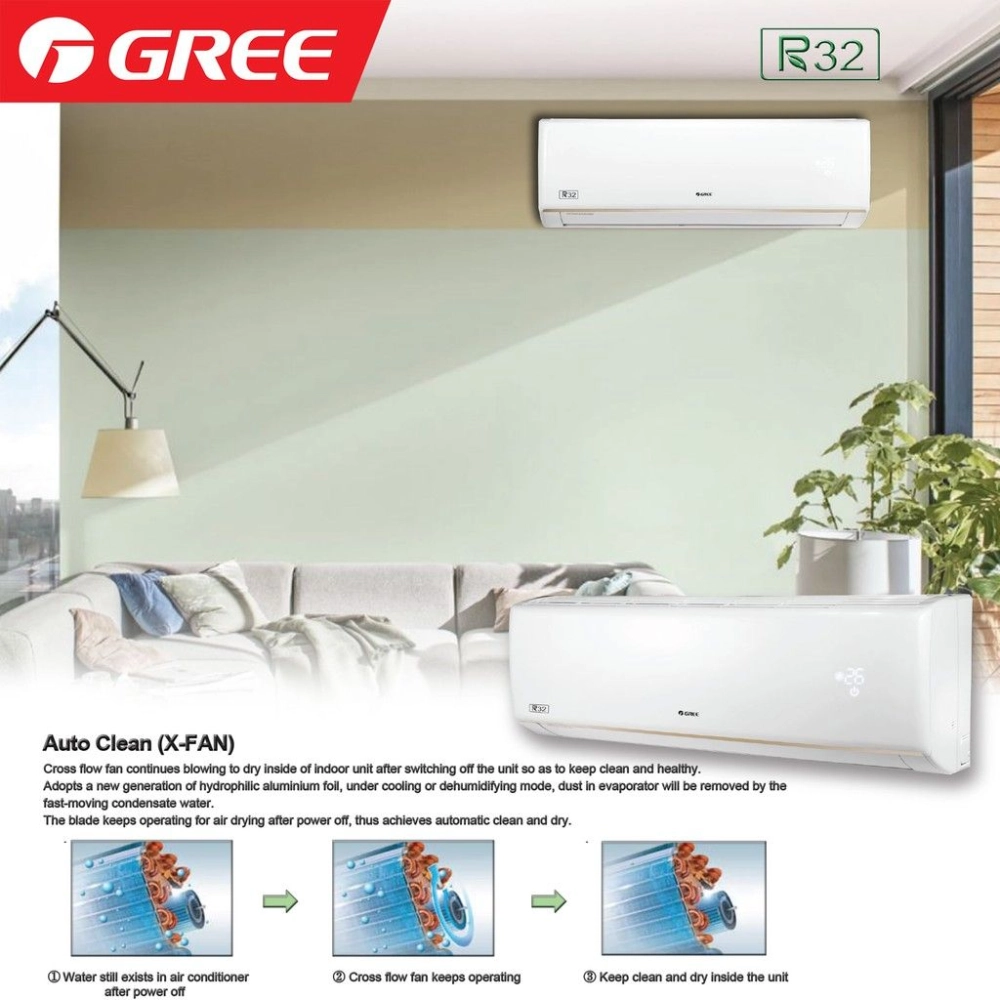 Gree LOMO R32 Aircond Non-Inverter (1.0HP) GWC09QC