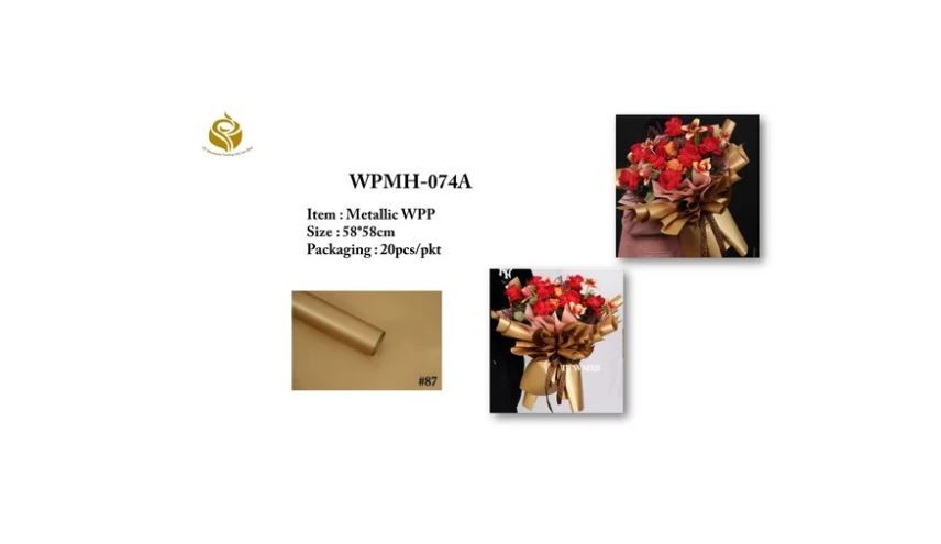 Metallic Gold Wrapping Paper/ Double-Sided Gold Wrapping Paper – Luxurious Metallic Shine on Both Sides (WPMH-074A)