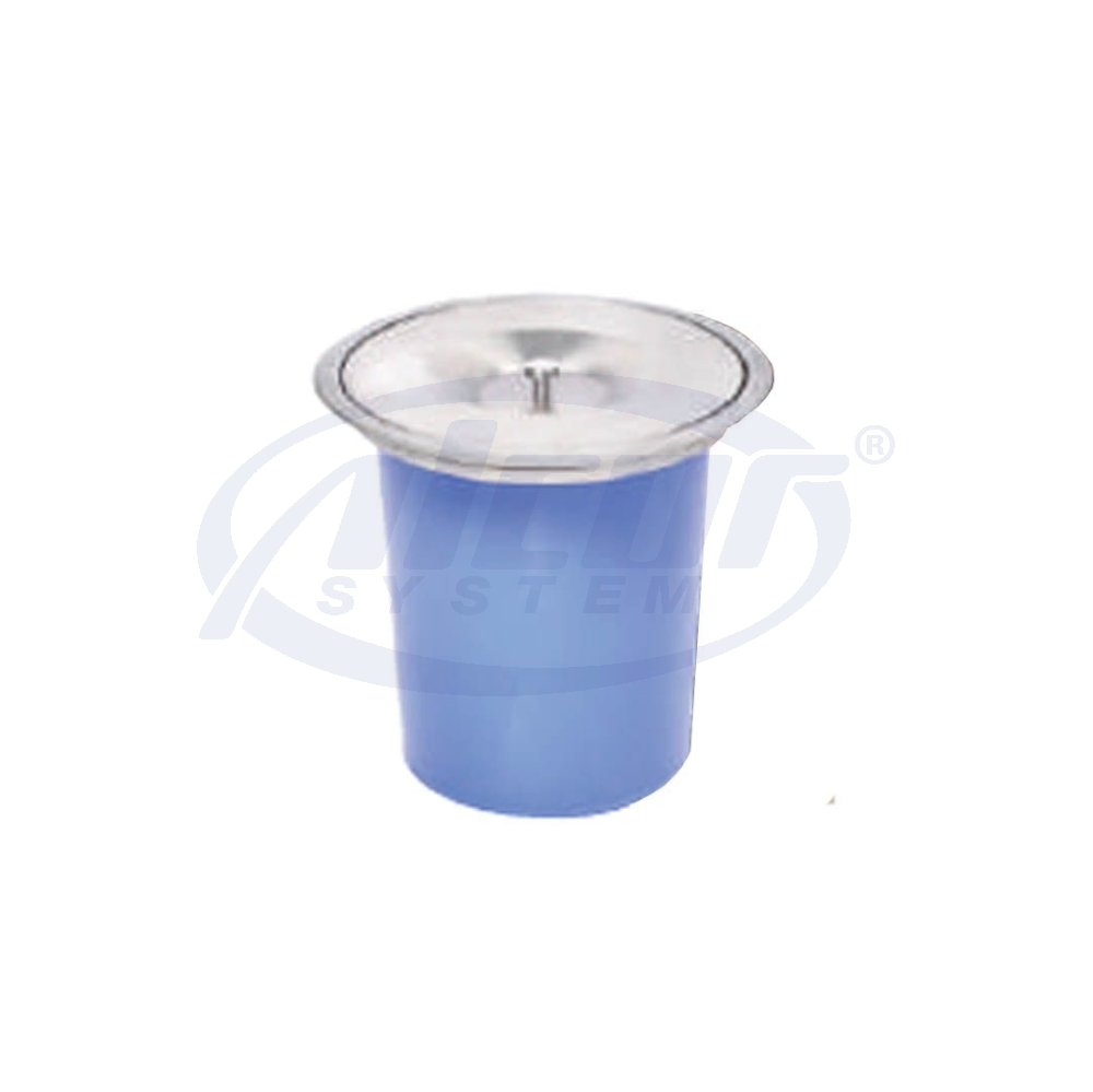 Table Top Mounted Waste Bin with S/Steel Lid #B-WT3Bl-SS