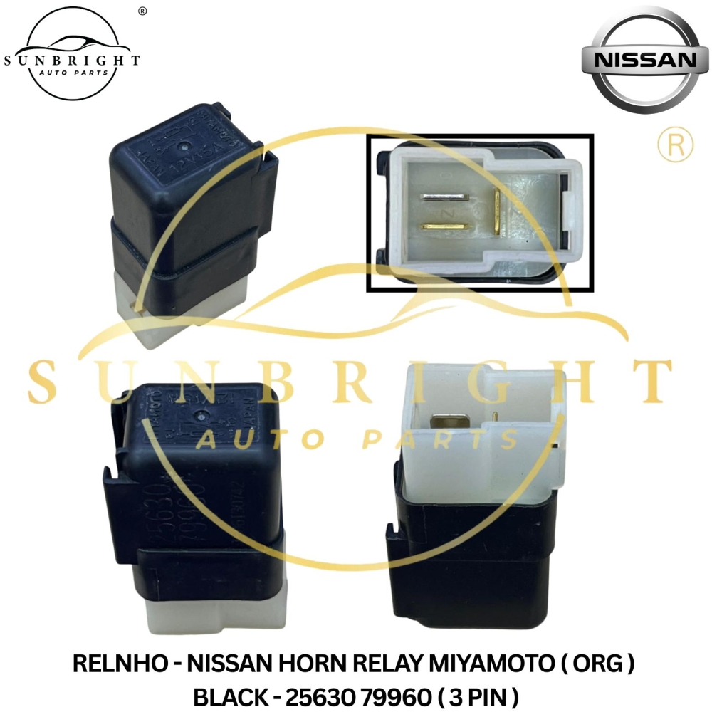 RELNHO - NISSAN HORN RELAY MIYAMOTO ( ORG ) BLACK - 25630 79960 ( 3 PIN )