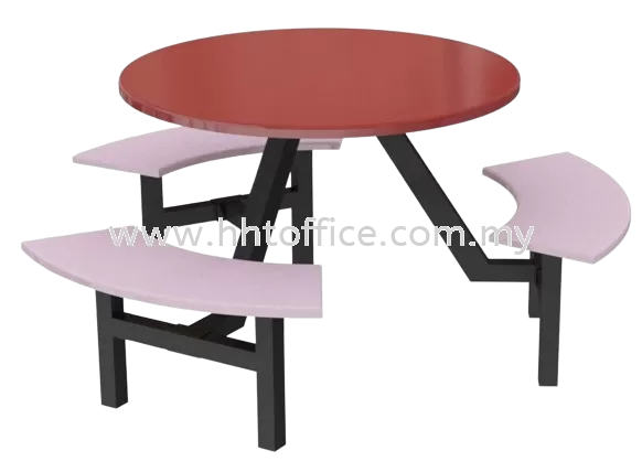 C3 - 6 Seater Curve Bench Food Court-Set