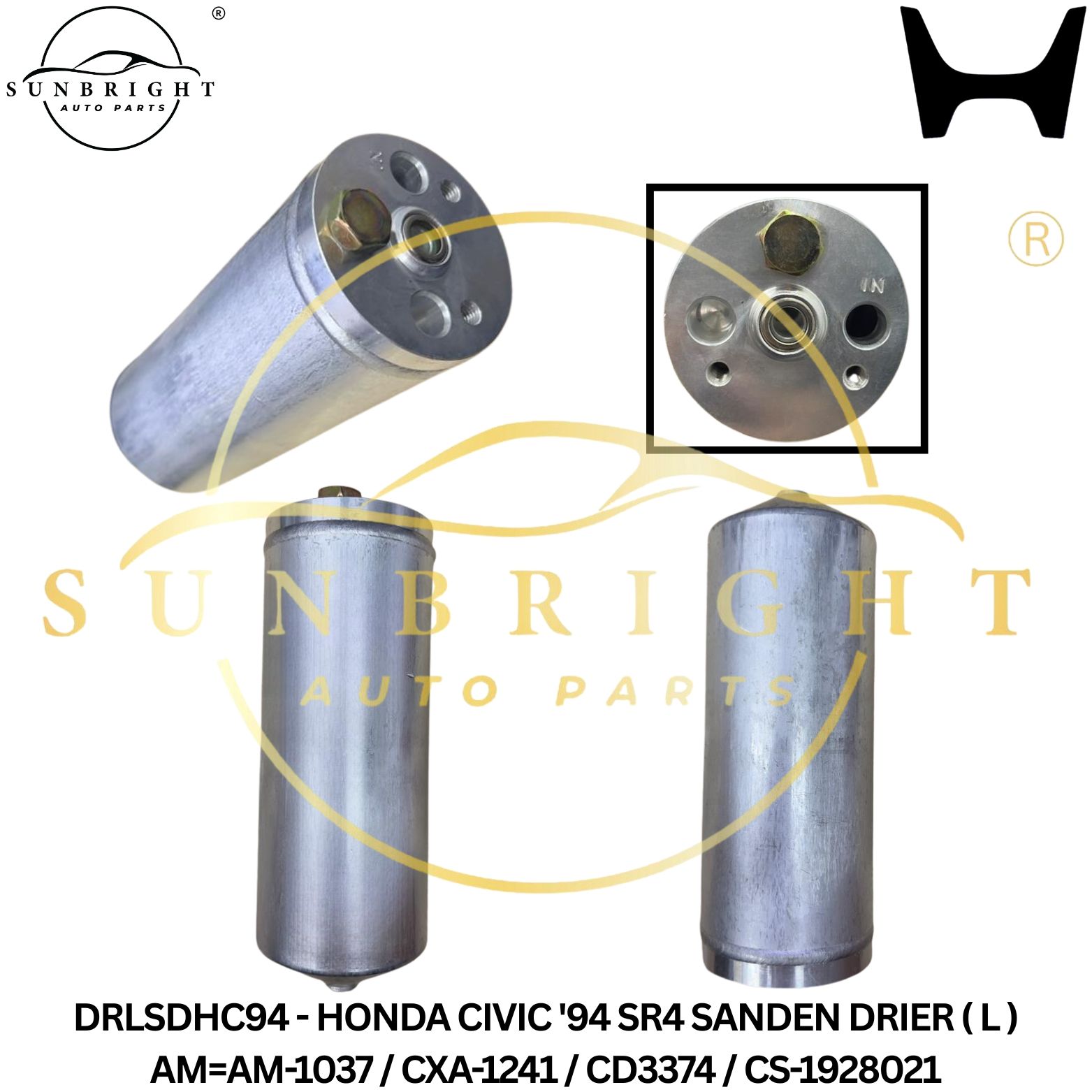 DRLSDHC94 - HONDA CIVIC '94 SR4 SANDEN DRIER ( L ) AM=AM-1037 / CXA-1241 / CD3374 / CS-1928021